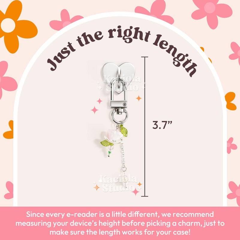 Kaciola Charm Chains for Kindle, Cute E-reader Phone Charm Bracelets Accessories Gift for Reader Booklovers Women Men, Charms Compatible for Kindle/E-Reader/Phone (B01-B07) - Image 5
